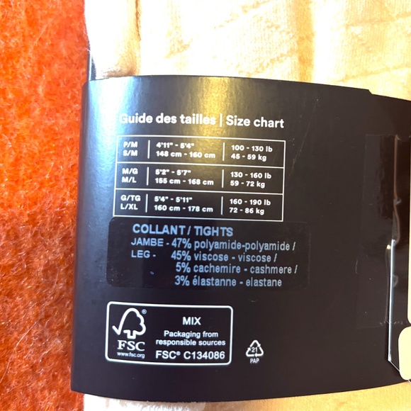 Off white cream touch of cashmere diamond tights made in Italy NWT - Picture 4 of 5